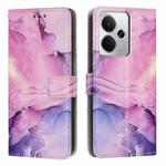 For Realme 14 / P3 5G / 14T 5G Painted Marble Pattern Leather Phone Case(Purple)