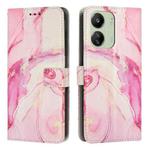 For Redmi 13C 4G Painted Marble Pattern Leather Phone Case(Rose Gold)