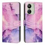 For Redmi 13C 4G Painted Marble Pattern Leather Phone Case(Purple)