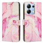 For Redmi Note 13 4G Painted Marble Pattern Leather Phone Case(Rose Gold)