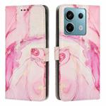 For Redmi Note 13 5G Painted Marble Pattern Leather Phone Case(Rose Gold)