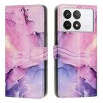 For Redmi K70 Pro / K70 Painted Marble Pattern Leather Phone Case(Purple)