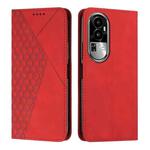 For OPPO Reno10 Pro Diamond Splicing Skin Feel Magnetic Leather Phone Case(Red)
