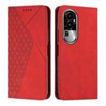 For OPPO Reno10 5G/Reno10 Pro 5G Global Diamond Splicing Skin Feel Magnetic Leather Phone Case(Red)