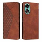 For OPPO A78 4G Diamond Splicing Skin Feel Magnetic Leather Phone Case(Brown)