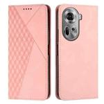 For OPPO Reno11 5G Global Diamond Splicing Skin Feel Magnetic Leather Phone Case(Rose Gold)