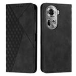 For OPPO Reno11 5G Global Diamond Splicing Skin Feel Magnetic Leather Phone Case(Black)