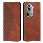 For OPPO Reno11 Pro Global Diamond Splicing Skin Feel Magnetic Leather Phone Case(Brown)