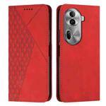 For OPPO Reno11 Pro Global Diamond Splicing Skin Feel Magnetic Leather Phone Case(Red)