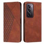 For OPPO Reno12 Pro Global Diamond Splicing Skin Feel Magnetic Leather Phone Case(Brown)