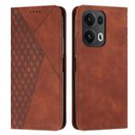 For OPPO Reno13 Pro Global Diamond Splicing Skin Feel Magnetic Leather Phone Case(Brown)