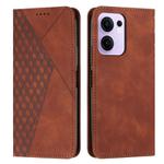 For OPPO Reno13 F 5G / 4G Diamond Splicing Skin Feel Magnetic Leather Phone Case(Brown)