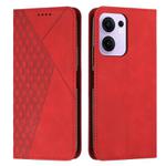 For OPPO Reno13 F 5G / 4G Diamond Splicing Skin Feel Magnetic Leather Phone Case(Red)