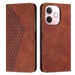For OPPO A5 Pro 5G Global Diamond Splicing Skin Feel Magnetic Leather Phone Case(Brown)