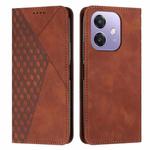 For OPPO A5x 5G Global Diamond Splicing Skin Feel Magnetic Leather Phone Case(Brown)
