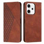 For OPPO Reno14 Pro Global Diamond Splicing Skin Feel Magnetic Leather Phone Case(Brown)