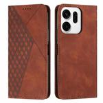For OPPO Reno14 Global / Reno14 F 5G Diamond Splicing Skin Feel Magnetic Leather Phone Case(Brown)