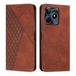 For Realme C53/Narzo N53 Diamond Splicing Skin Feel Magnetic Leather Phone Case(Brown)