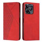 For Realme C53/Narzo N53 Diamond Splicing Skin Feel Magnetic Leather Phone Case(Red)