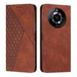 For Realme 11 Diamond Splicing Skin Feel Magnetic Leather Phone Case(Brown)