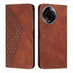 For Realme 11 5G Global/11x Diamond Splicing Skin Feel Magnetic Leather Phone Case(Brown)