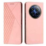 For Realme 12 Pro+ Diamond Splicing Skin Feel Magnetic Leather Phone Case(Rose Gold)