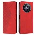 For Realme 12 Diamond Splicing Skin Feel Magnetic Leather Phone Case(Red)