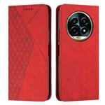 For Realme 13 Pro+ 5G Global Diamond Splicing Skin Feel Magnetic Leather Phone Case(Red)