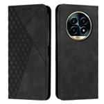 For Realme 13 Pro+ 5G Global Diamond Splicing Skin Feel Magnetic Leather Phone Case(Black)