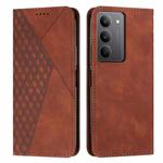 For Realme C75 / V60 Pro Diamond Splicing Skin Feel Magnetic Leather Phone Case(Brown)