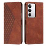 For Realme C71 4G Diamond Splicing Skin Feel Magnetic Leather Phone Case(Brown)
