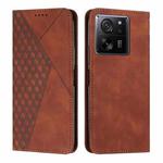 For Xiaomi 13T / Xiaomi 13T Pro Diamond Splicing Skin Feel Magnetic Leather Phone Case(Brown)