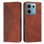 For Xiaomi Redmi Note 13 pro Diamond Splicing Skin Feel Magnetic Leather Phone Case(Brown)