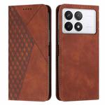 For Xiaomi Redmi K70 / K70 Pro Diamond Splicing Skin Feel Magnetic Leather Phone Case(Brown)