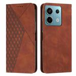 For Xiaomi Redmi Note 13 Pro 4G Global Diamond Splicing Skin Feel Magnetic Leather Phone Case(Brown)