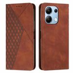 For Xiaomi Redmi Note 13 4G Global Diamond Splicing Skin Feel Magnetic Leather Phone Case(Brown)