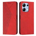 For Xiaomi Redmi Note 13 4G Global Diamond Splicing Skin Feel Magnetic Leather Phone Case(Red)