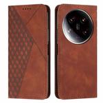 For Xiaomi 14 Ultra Diamond Splicing Skin Feel Magnetic Leather Phone Case(Brown)