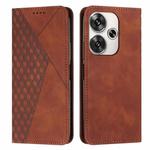 For Xiaomi Redmi Turbo 3 Diamond Splicing Skin Feel Magnetic Leather Phone Case(Brown)