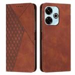 For Xiaomi Redmi 13 4G Diamond Splicing Skin Feel Magnetic Leather Phone Case(Brown)