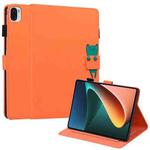 For Xiaomi Pad 5 Cartoon Buckle Leather Tablet Case(Orange)