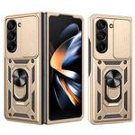 For Samsung Galaxy Z Fold6 Sliding Camera Cover Design TPU+PC Phone Case(Gold)