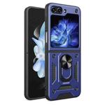 For Samsung Galaxy Z Flip5 Armor Magnetic Bracket TPU+PC Phone Case(Blue)