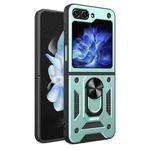 For Samsung Galaxy Z Flip5 Armor Magnetic Bracket TPU+PC Phone Case(Green)