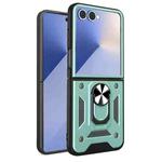For Samsung Galaxy Z Flip7 Armor Magnetic Bracket TPU+PC Phone Case(Green)