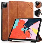 For iPad Pro 11 (2020) DG.MING See Series Horizontal Flip Leather Tablet Case ，with Holder & Pen Tray(Brown)