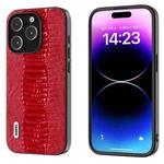 For iPhone 14 Pro Max ABEEL Genuine Leather Weilai Series Phone Case(Red)