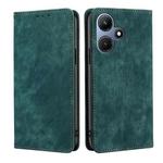 For Infinix Hot 30i 4G RFID Anti-theft Brush Magnetic Leather Phone Case(Green)