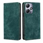 For Infinix Hot 30 Play 4G RFID Anti-theft Brush Magnetic Leather Phone Case(Green)