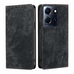 For Infinix Note 30 5G RFID Anti-theft Brush Magnetic Leather Phone Case(Black)